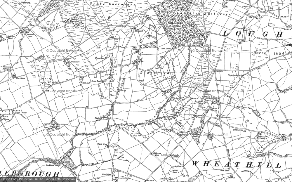 Old Map of Historic Map covering Boyne Water in 1883