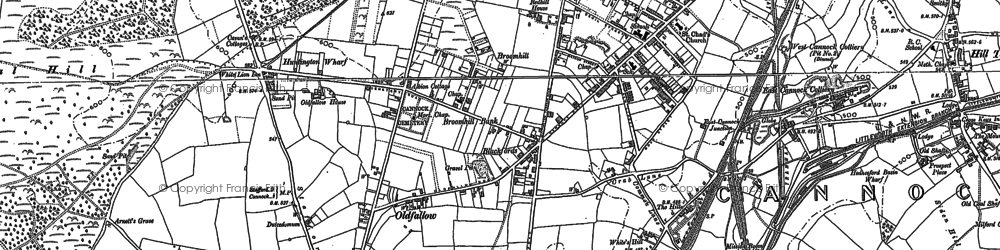 Old map of Oldfallow in 1883