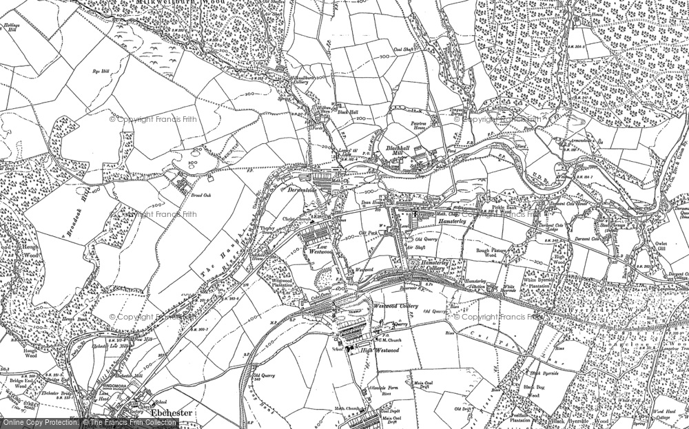 Old Map of Blackhall Mill, 1915 - 1916 in 1915