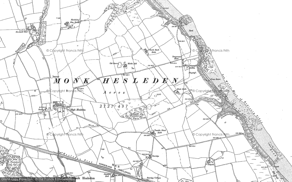 Old Map of Historic Map covering Crimdon Park in 1896