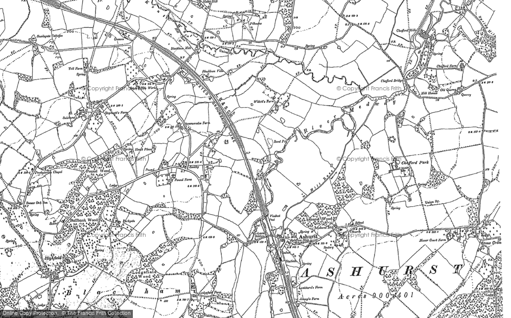 Old Map of Blackham, 1907 in 1907