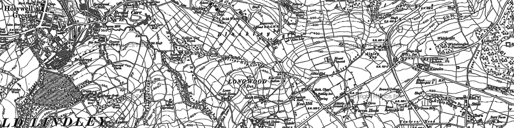 Old map of Old Lindley in 1890