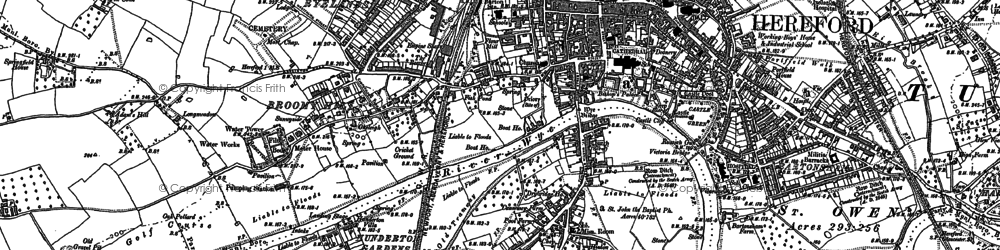 Old map of White Cross in 1885