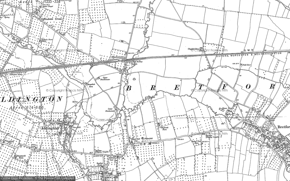Old Map of Blackminster, 1883 - 1885 in 1883