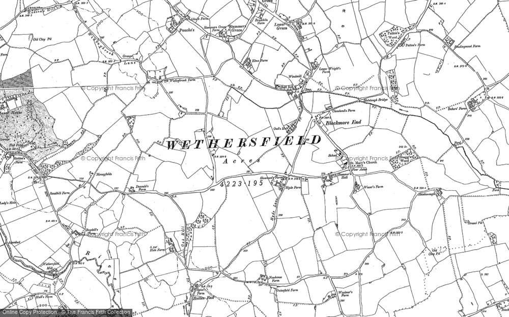 Old Map of Blackmore End, 1896 in 1896