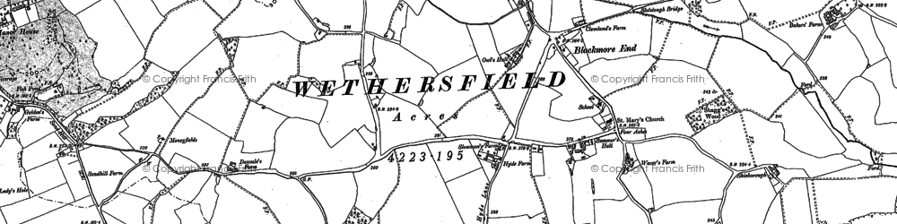 Old map of Blackmore End in 1896