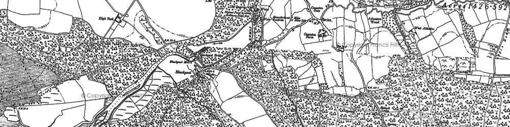 Old map of Blackpool in 1887
