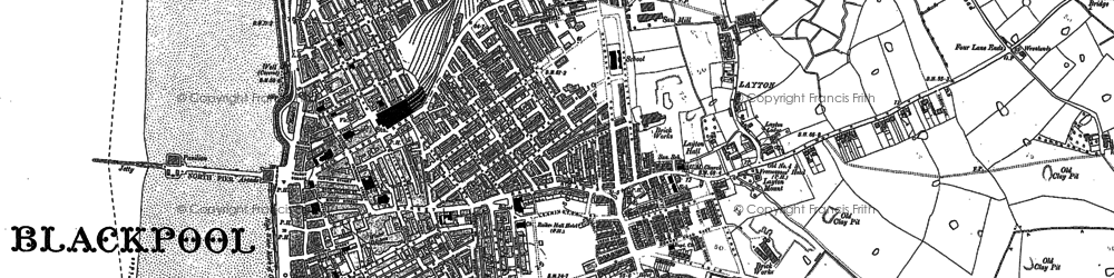 Old map of Blackpool in 1891