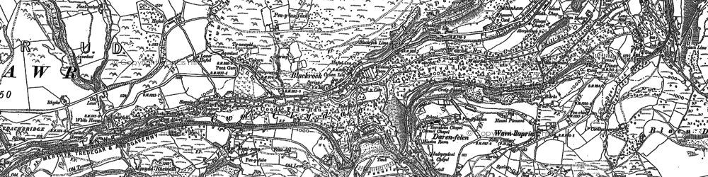 Old map of Cwm Nant-gam in 1879