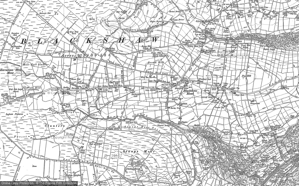 Old Map of Historic Map covering Four Gates End in 1905