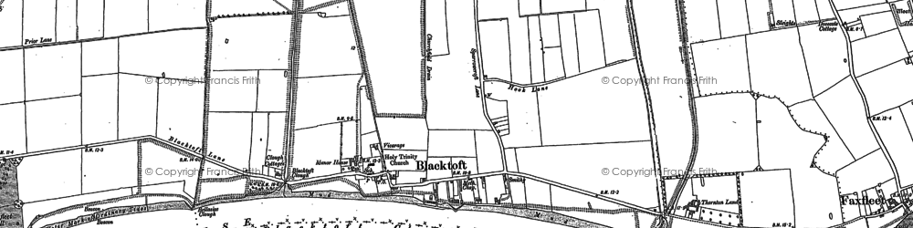 Old map of Blacktoft Sands in 1888