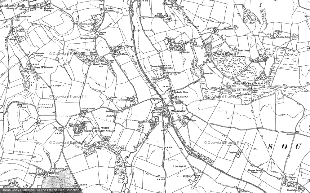 Old Map of Historic Map covering Birchfield Ho in 1896