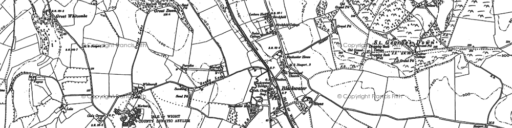 Old map of Birchfield Ho in 1896