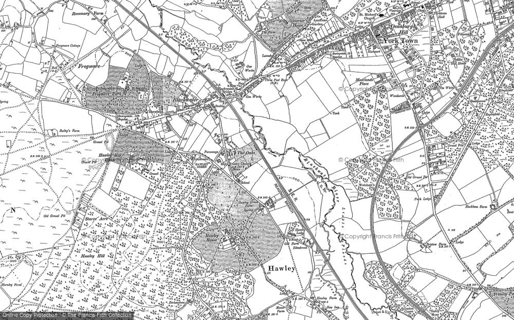 Old Map of Blackwater, 1909 in 1909