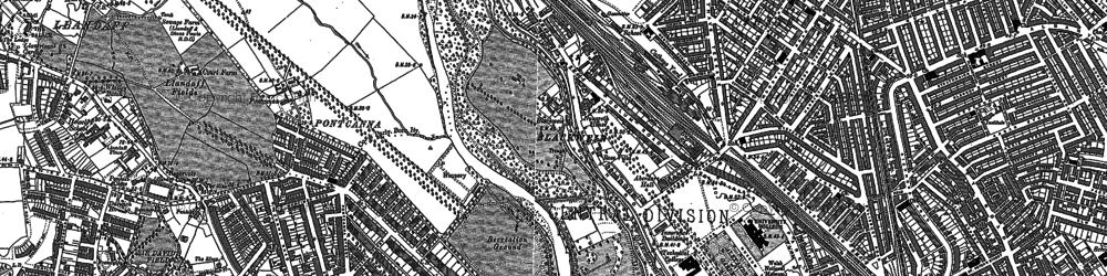 Old map of Blackweir in 1899
