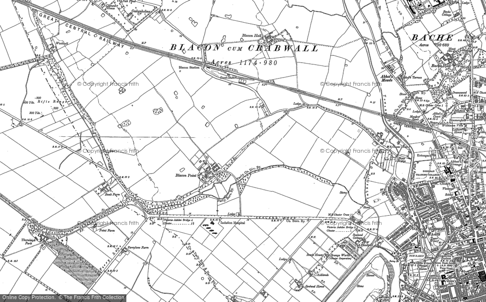 Old Map of Blacon, 1898 in 1898