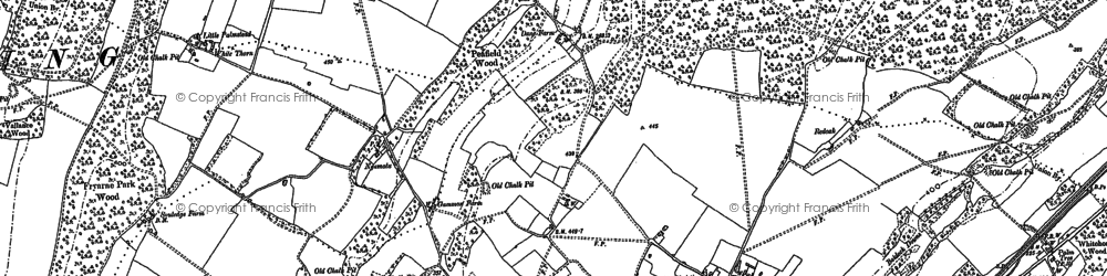 Old map of Bladbean in 1896