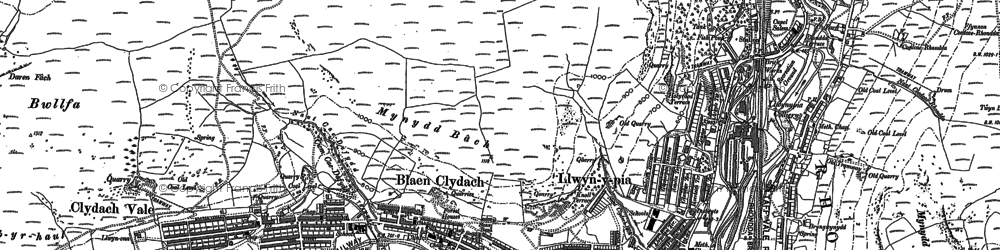 Old map of Blaen Clydach in 1898