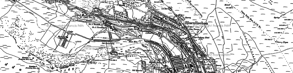Old map of Blaenllechau in 1897