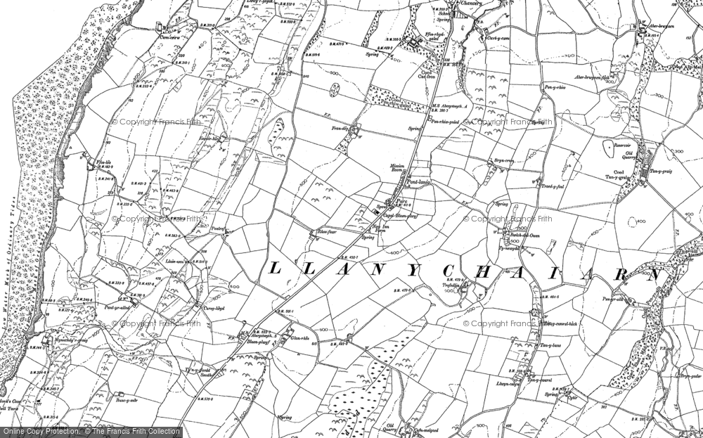 Old Map of Historic Map covering Ty'n Fron in 1904