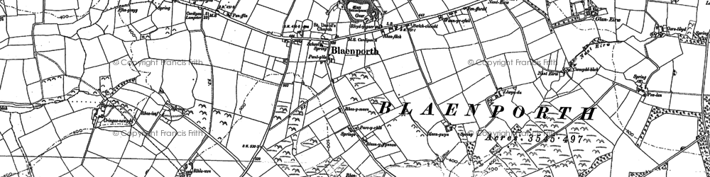 Old map of Blaenporth in 1887