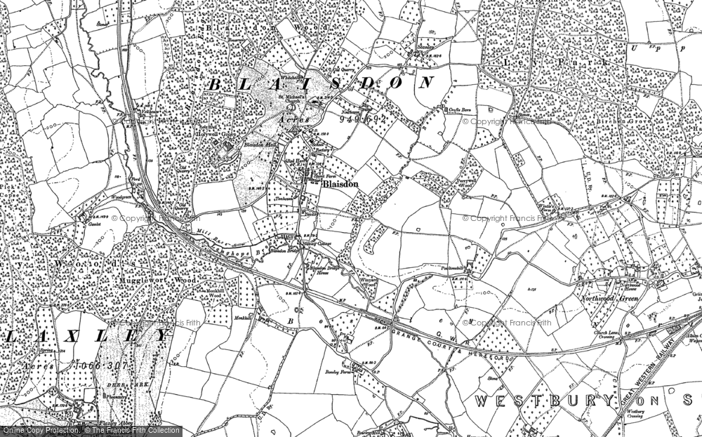 Old Map of Historic Map covering Blaisdon Wood in 1879