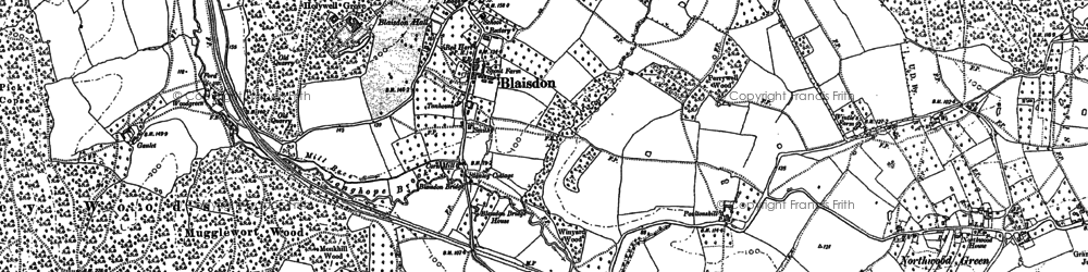 Old map of Blaisdon in 1879
