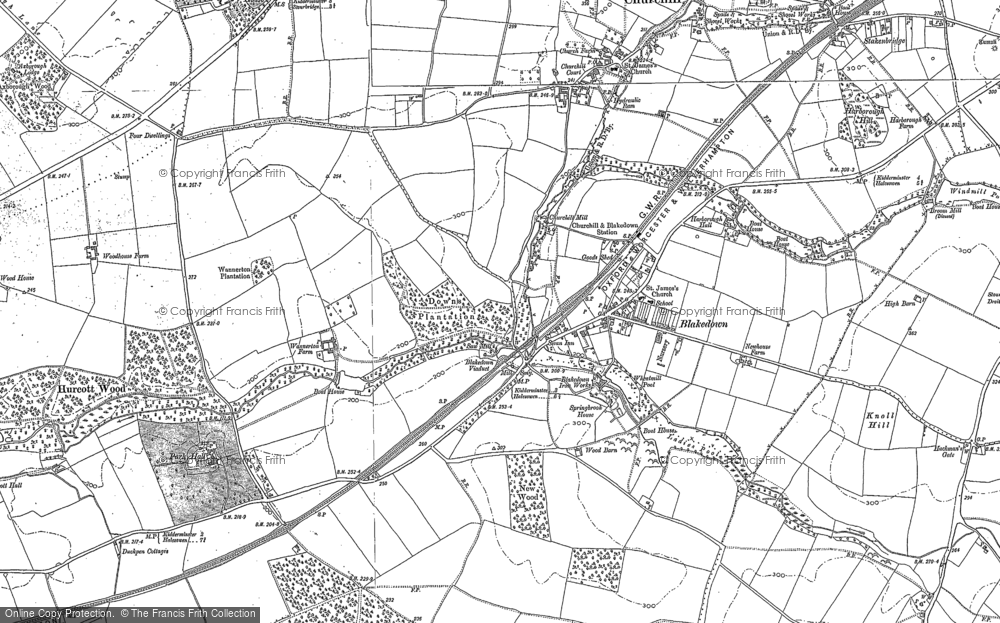 Old Map of Historic Map covering Bissell Wood in 1882