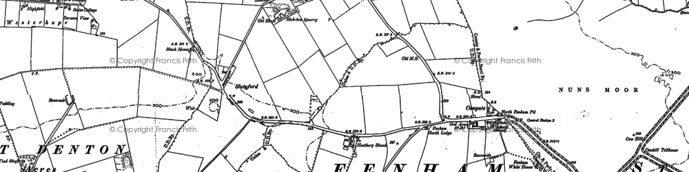 Old map of Nuns Moor in 1894