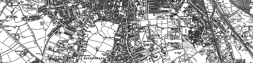 Old map of Blakenhall in 1885