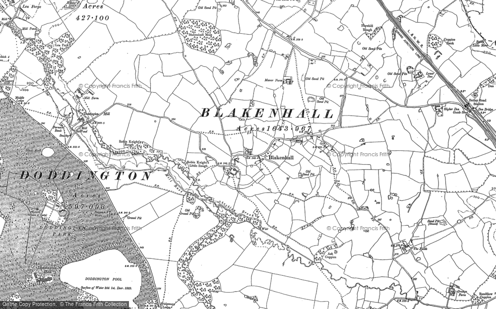 Old Map of Historic Map covering Lea Hall in 1897