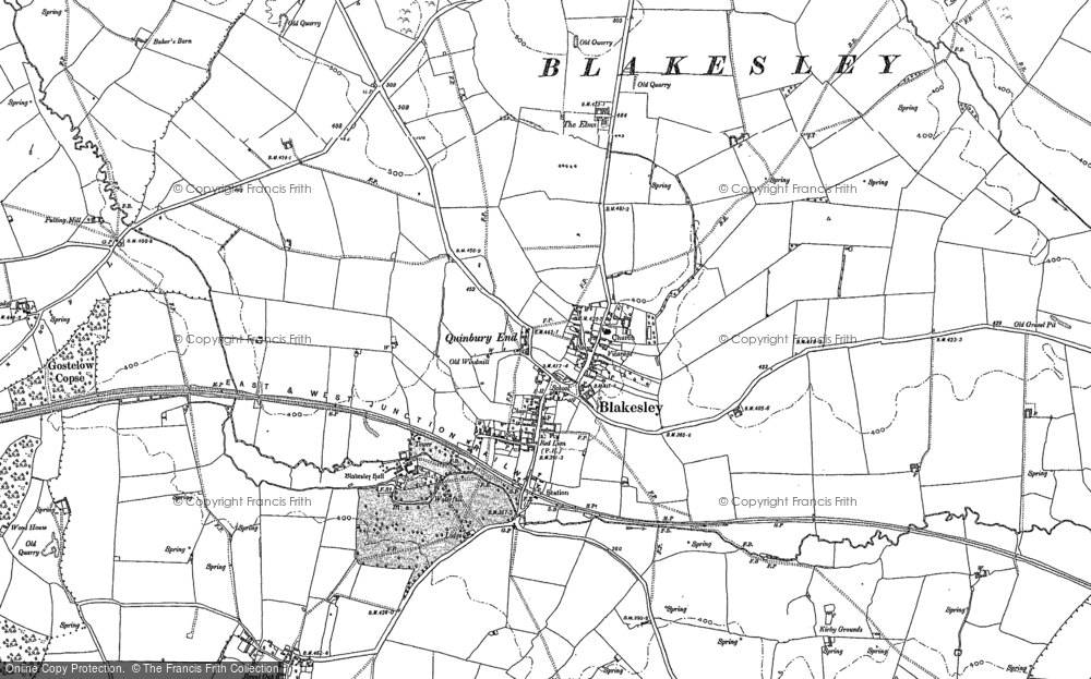 Old Map of Blakesley, 1883 in 1883