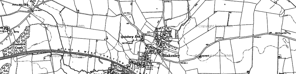 Old map of Blakesley in 1883