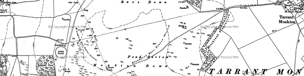 Old map of Monkton Down in 1886
