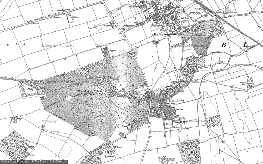 Old Map of Blankney, 1887 in 1887