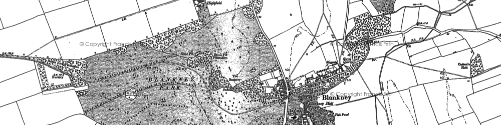 Old map of Blankney in 1887