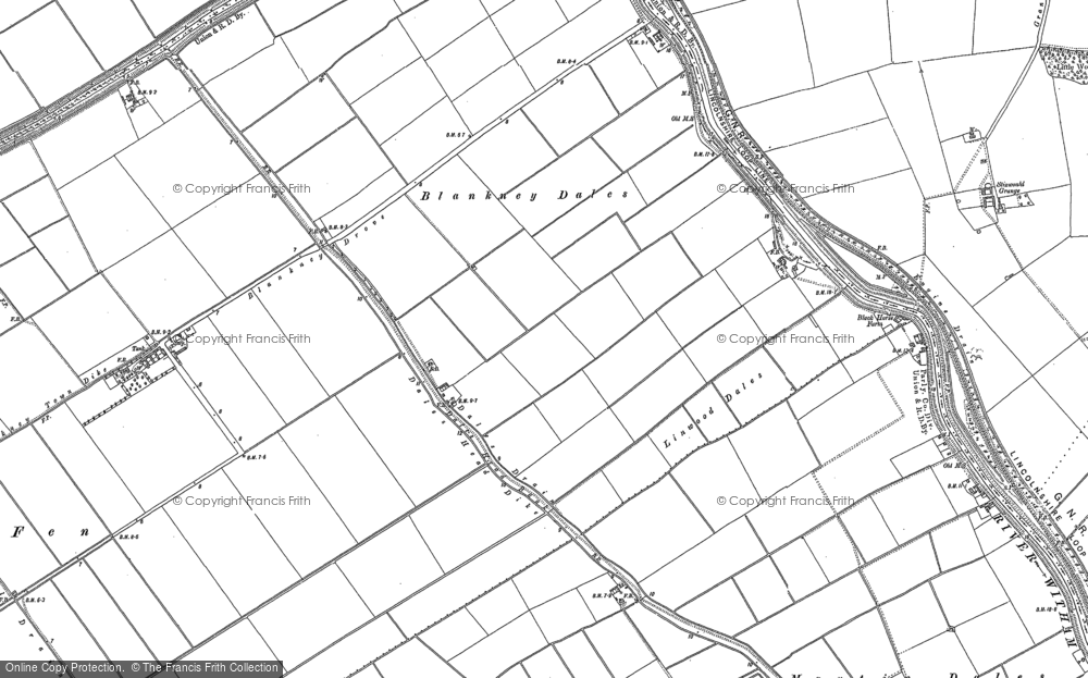 Old Map of Blankney Dales, 1887 in 1887