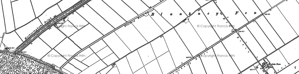 Old map of Blankney Fen in 1887
