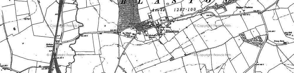 Old map of Blaston in 1902