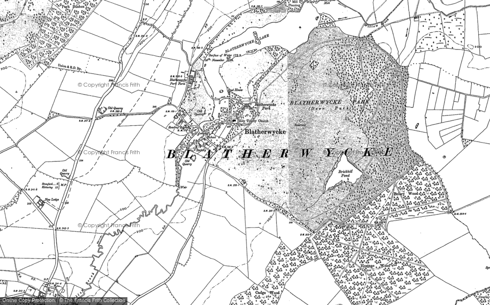 Old Map of Historic Map covering Blatherwycke Lake in 1885