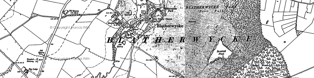 Old map of Blatherwycke in 1885