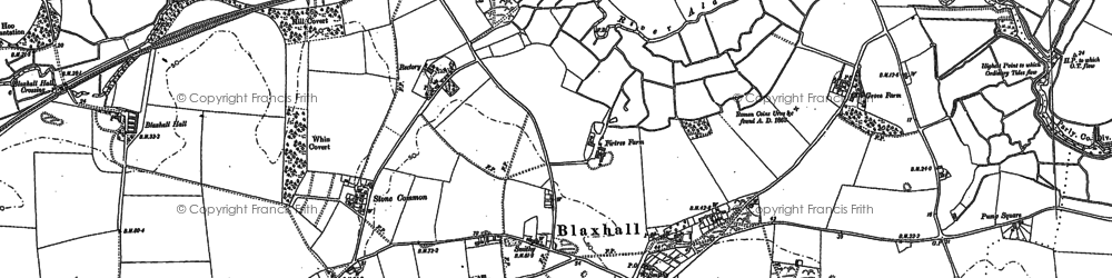 Old map of Blaxhall Common in 1883