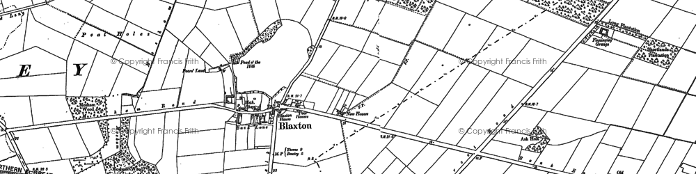 Old map of Blaxton in 1891