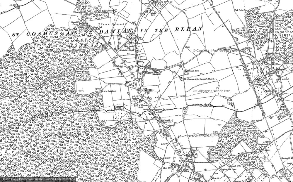Old Map of Blean, 1896 in 1896