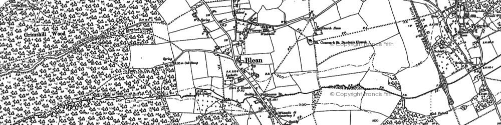 Old map of Blean in 1896