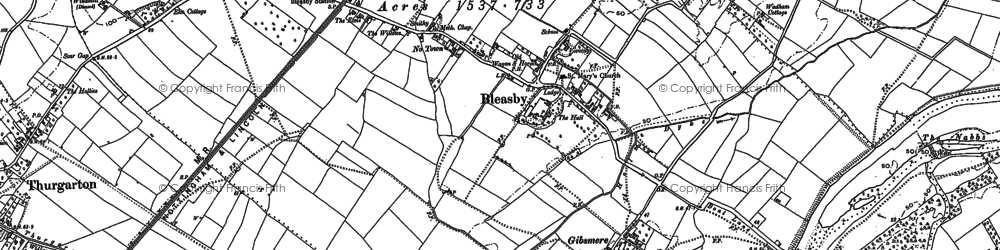 Old map of Gibsmere in 1883