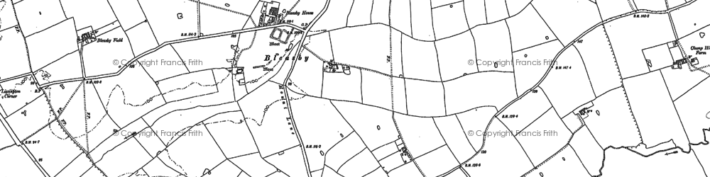 Old map of Bleasby Field in 1886
