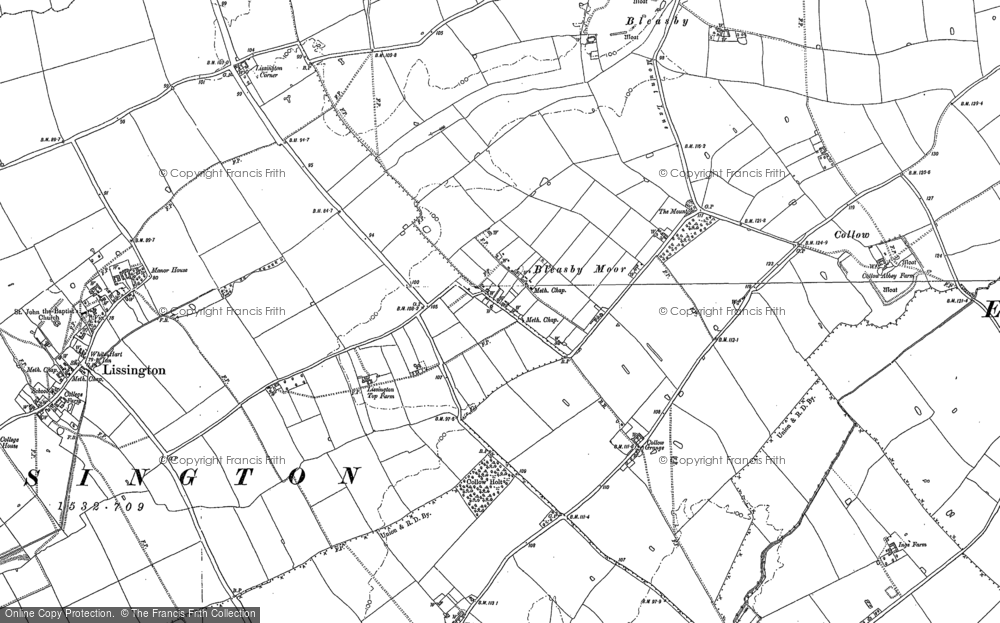 Old Map of Bleasby Moor, 1886 in 1886