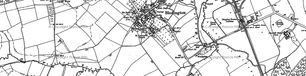 Old map of Bledington in 1919
