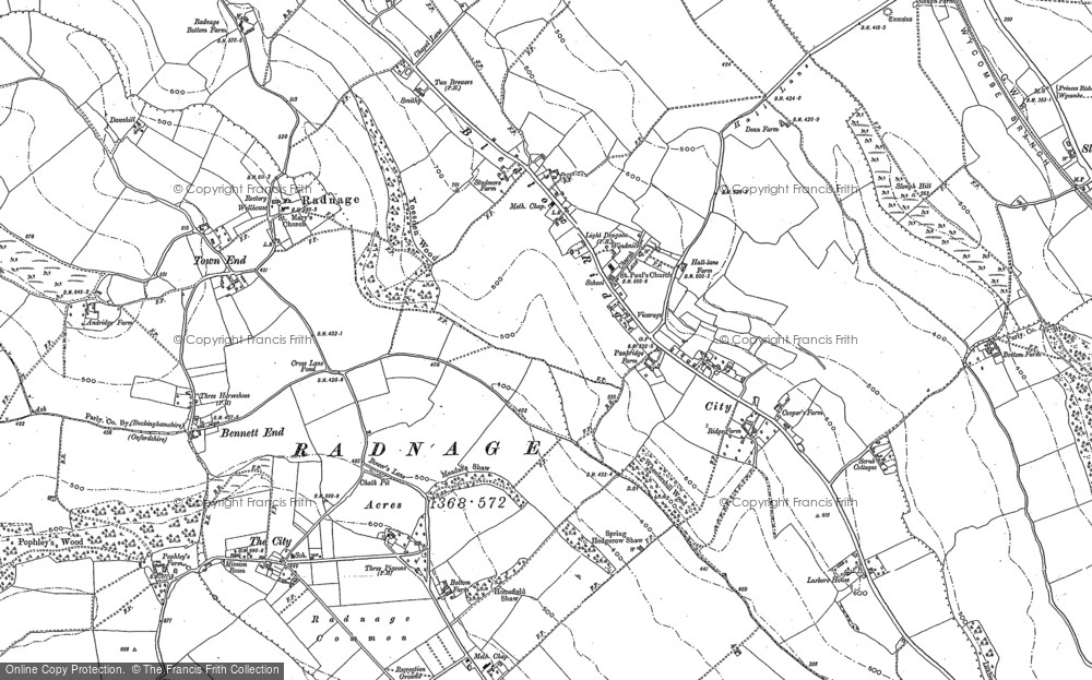 Old Map of Bledlow Ridge, 1897 in 1897